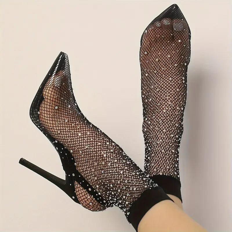 Rhinestone Decor Stiletto Heels